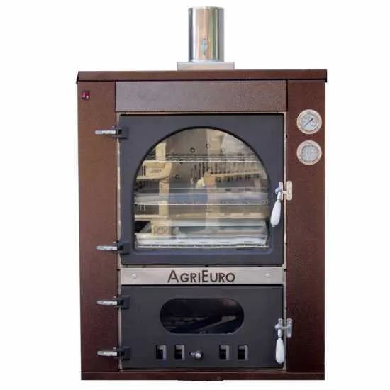AgriEuro Magnus 80 Premium INC - Einbau-Holzbackofen aus Edelstahl - kupferfarben für Hobbybäcker
