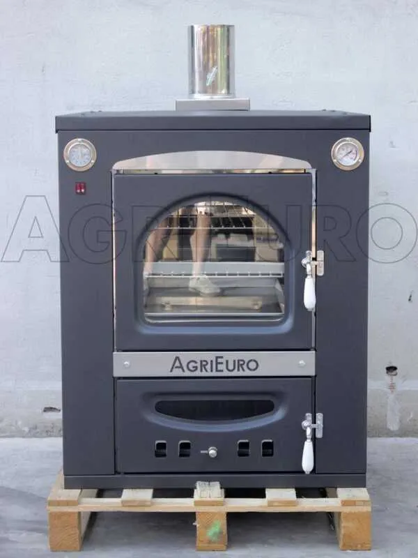 AgriEuro Medius 80 Inc - Einbau-Holzbackofen aus Stahl - Umluftbackofen : ProBake Serie