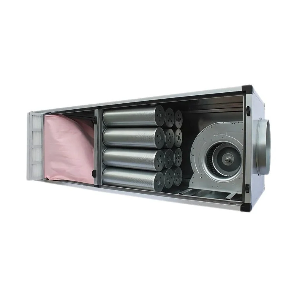 Abluftreinigungsanlage mit Vor-, Taschen & Aktivkohlefilter, 8000 m³/h 400V / 1,7kW, 2000x1275x750mm
