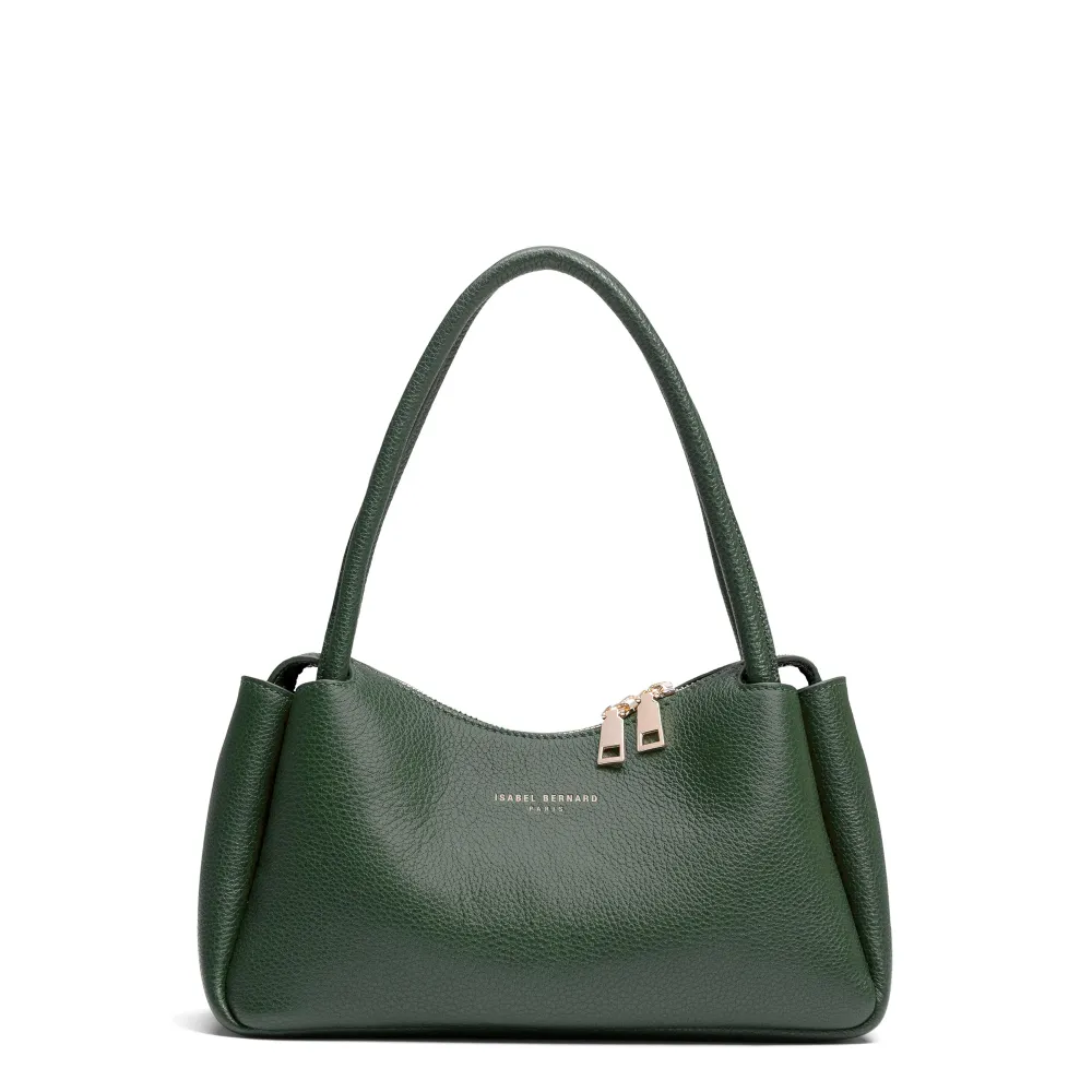 Abluft- Honoré Eve Handtasche aus dunkelgrünem Kalbsleder