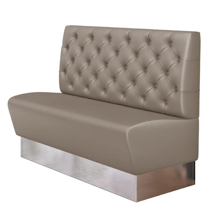 DALLAS | Gastrobank | B:H 140 x 103 cm | Taupe | Chesterfield | Leder
