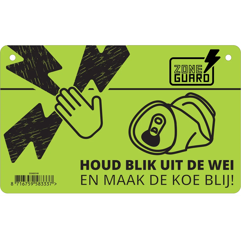 ZoneGuard Warnschild Gefahr: Elektrischer Zaun & Keine Sicht