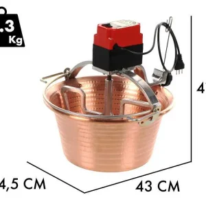 NuovaFac Cuoca Automatica - Elektrischer Induktions-Rührtopf aus gehämmertem Kupfer - 14l - 30W | 14 Heizarten |