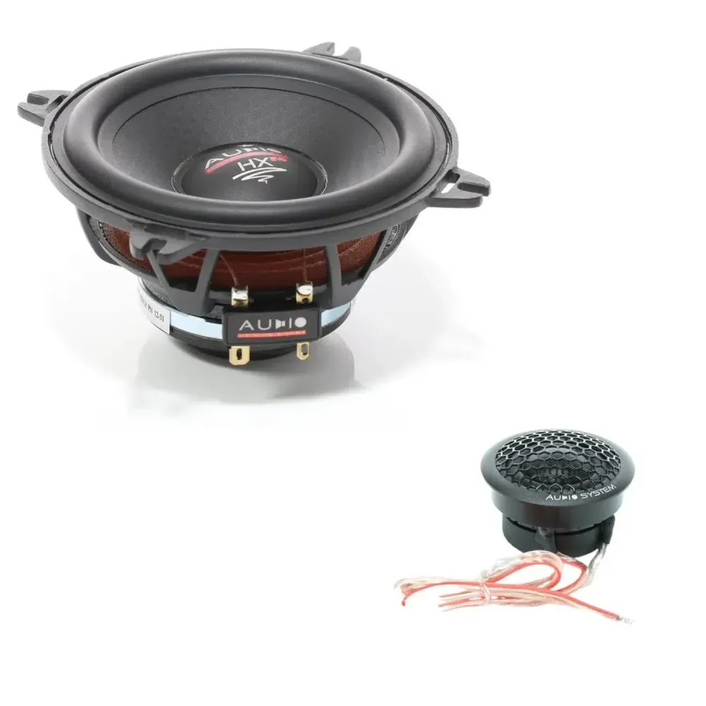 Audio System HX 100 Dust Aktiv Evo 3 – 4-Zoll-Lautsprecherset mit 2× EX 100 DUST EVO 3 und 2× HS 25 DUST EVO, 3 Ohm