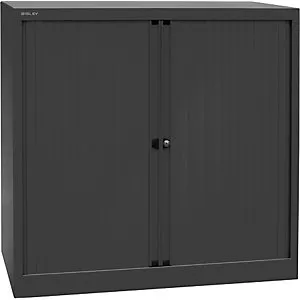 Euro-Rollladenschrank, Breite 1000 mm, 2 Fachböden, schwarz. für Großfamilien