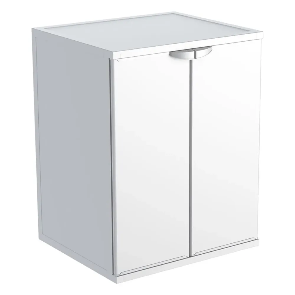 Mobiler Waschmaschinenschrank mit zwei Türen aus VINYL, 68,5 x 64,5 x 88 cm H